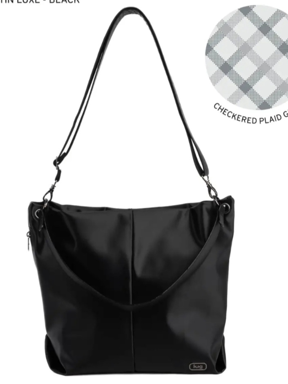 lug Plunge Black Convertible Shoulder Bag with Removable  Crossbody Strap